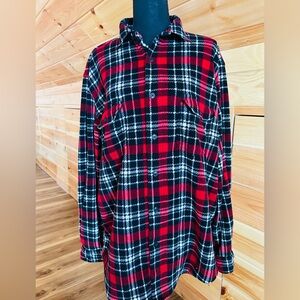 Chaps Classic Red and Black Micro Fleece Shirt